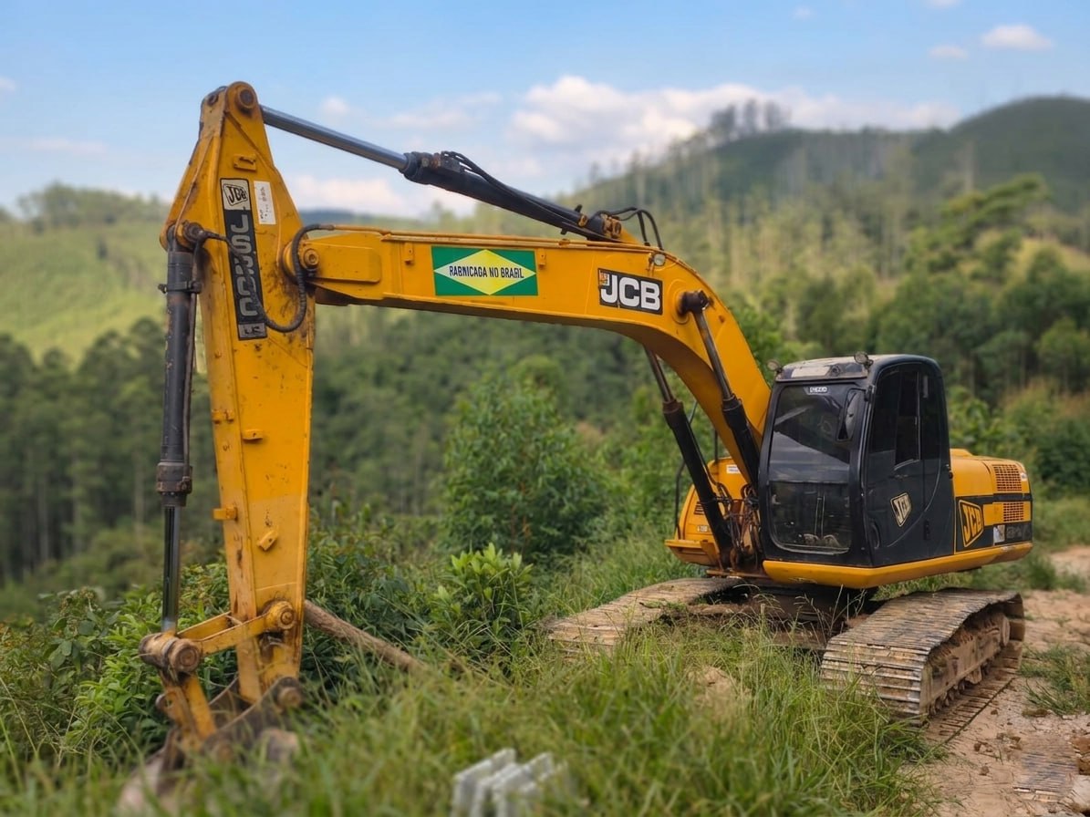 Escavadeira JCB JS 200 LC em obra